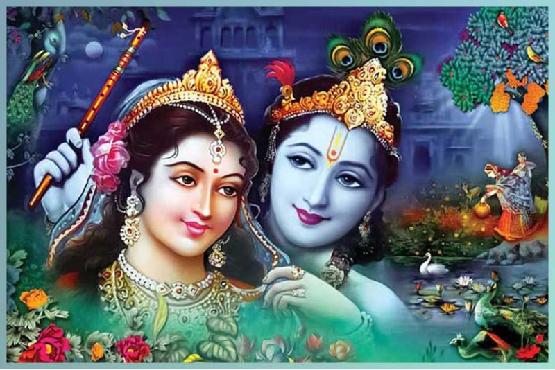 0237 Beautiful Radha Krishna Painting On Canvas HD image L