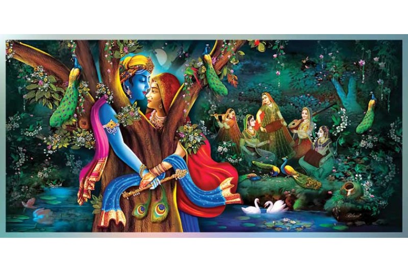 21 Beautiful Radha Krishna Painting On Canvas KR036