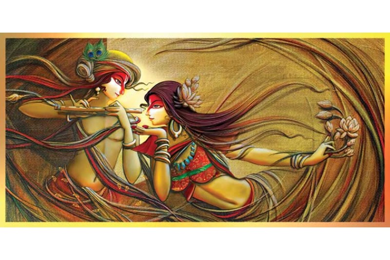 21 Beautiful Radha Krishna Painting On Canvas KR041
