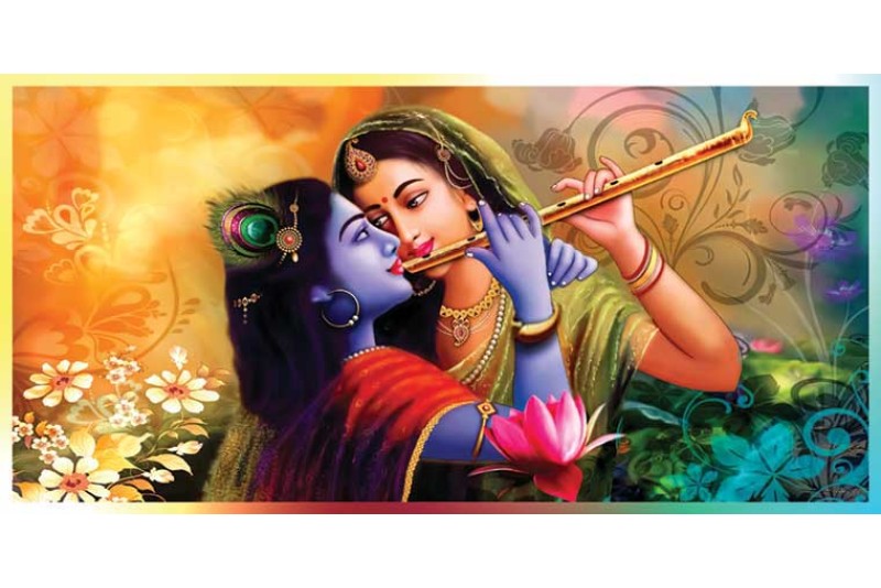 Best Radha Krishna Painting On Canvas HD images wall art 013L