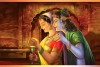 Beautiful Radha Krishna Painting On Canvas HD wall canvas 017