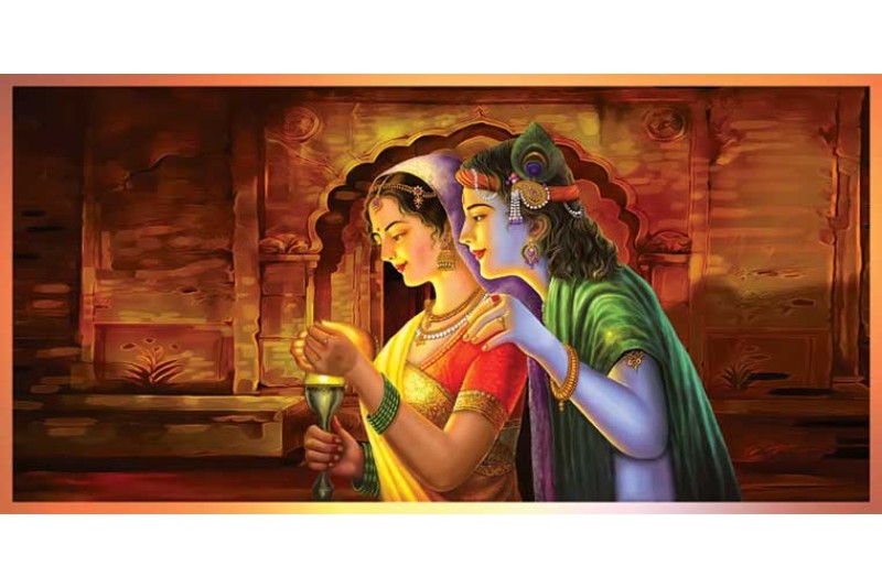 Beautiful Radha Krishna Painting On Canvas HD wall canvas 017