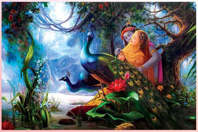 Best Radha krishna Love painting on canvas large size 03