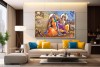 0241 Beautiful Radha Krishna Painting On Canvas HD image L