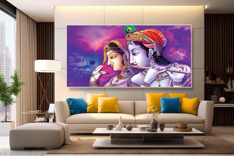 21 Beautiful Radha Krishna Painting On Canvas KR042