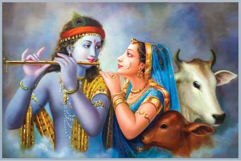 0214 Beautiful Radha Krishna Painting on Canvas Best Of HD L