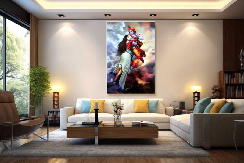 0218 Beautiful Radha Krishna Painting on Canvas Best Of HD 