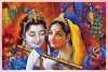 Beautiful radha krishna love painting wall canvas for bedroom L