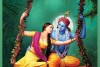 0240 Beautiful radha krishna on jhula Painting On Canvas
