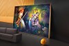 015 Abstract Radha Krishna painting wall canvas home vastu S