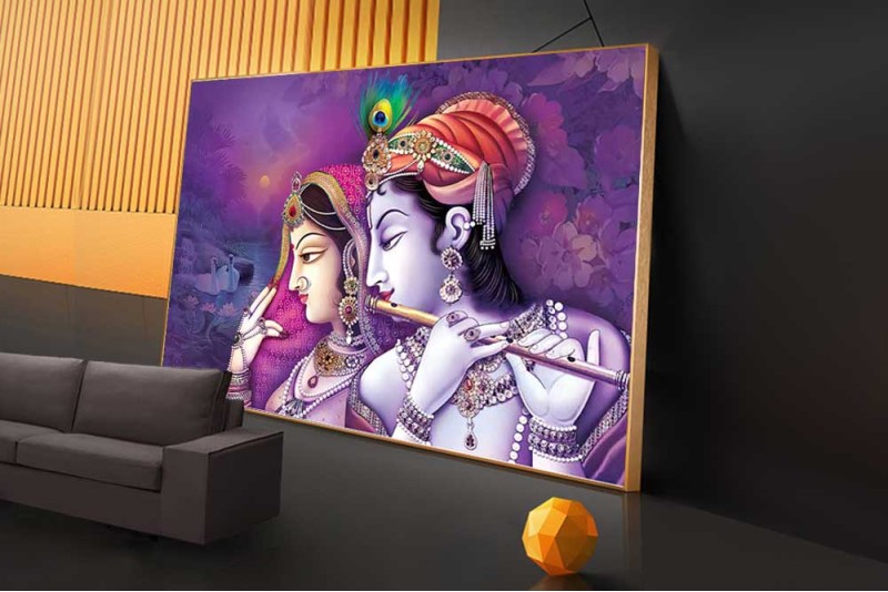 018 Abstract Radha Krishna painting wall canvas home vastu S