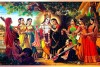 Fine Canvas radha krishna ashta sakhi painting M