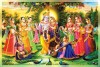 Fine Canvas Radha Krishna With Ashta Sakhi Painting 2L