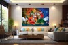 Beautiful Radha Krishna wall painting on canvas ca28
