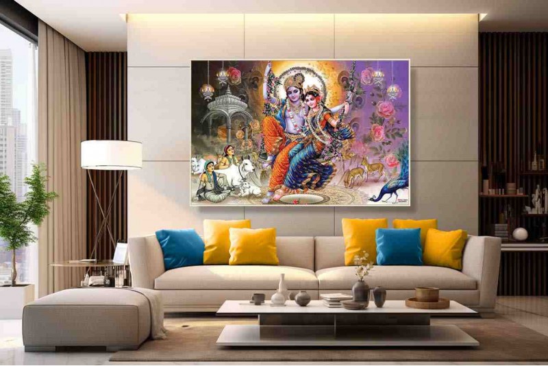 Beautiful radha krishna painting for living room ca2