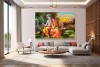 Divine Love Of Lord Krishna And Radha Canvas Painting