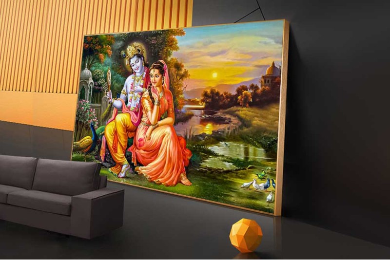 003 Beautiful radha krishna painting wall canvas home Vaastu