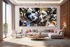 A geometric art Radha Krishna love Painting for High Class Flat living Room