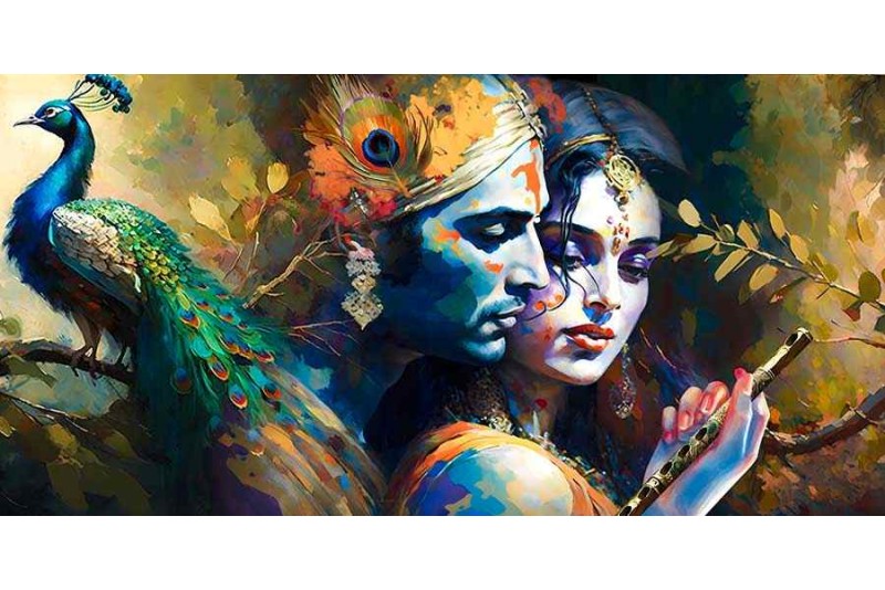 Abstract Krishna Images Radha Krishna Devine Love Painting