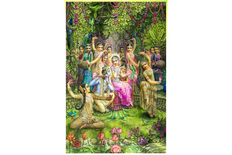 Beautiful radha krishna rasleela paintings on canvas 03M