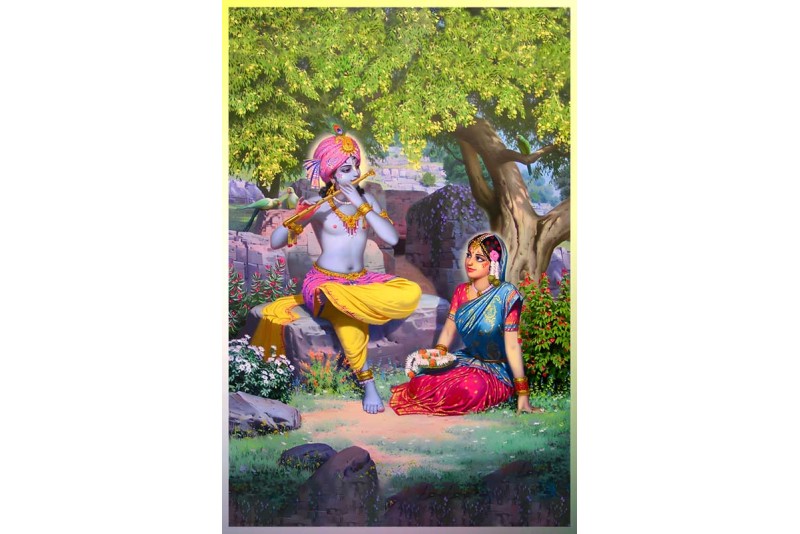 Krishna playing flute for Radha Radha Krishna divine Love