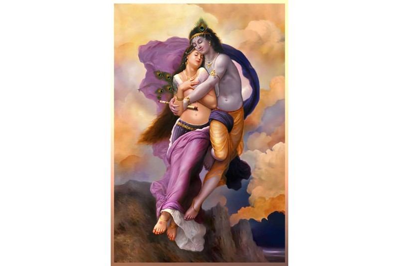 Modern Art Radha Krishna love painting images wall canvas M