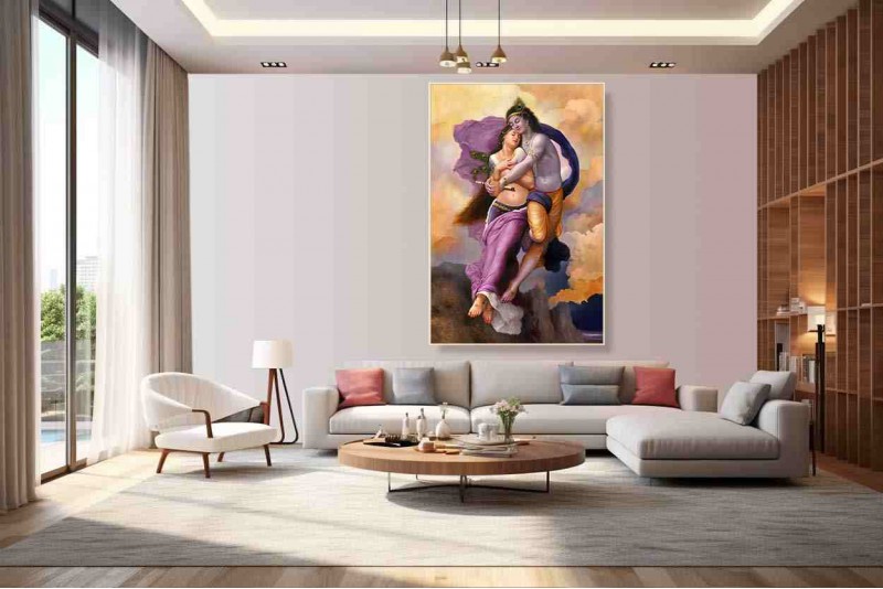 Modern Art Radha Krishna love painting images wall canvas L