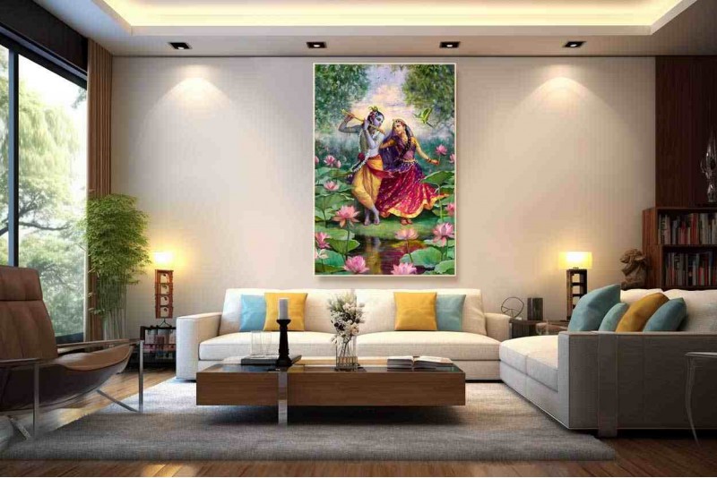 Radha Krishna Devine Love Painting Images Wall Canvas