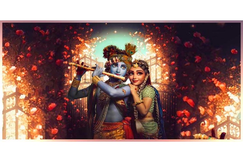 Radha Krishna love painting on canvas