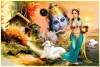 Traditional Radha Krishna art painting wall canvas L