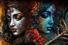 abstract radha krishna paintings love wall art canvas