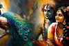 Beautiful Radha Krishna art painting on canvas M