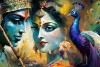 Beautiful Radha Krishna photo Painting For Living Room