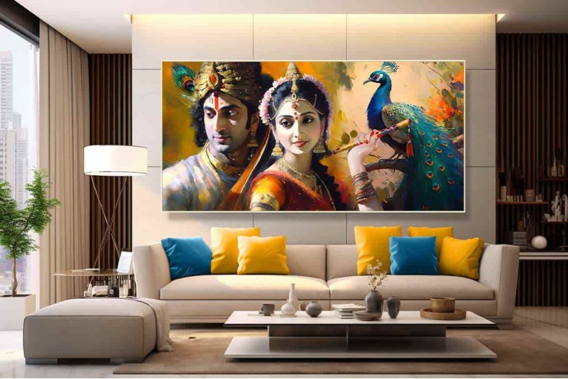 krishna images New modern Radha Krishna painting