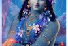 Beautiful lord Krishna smile face painting on canvas L