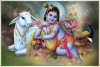 lord krishna images with cow canvas painting baby Krishna