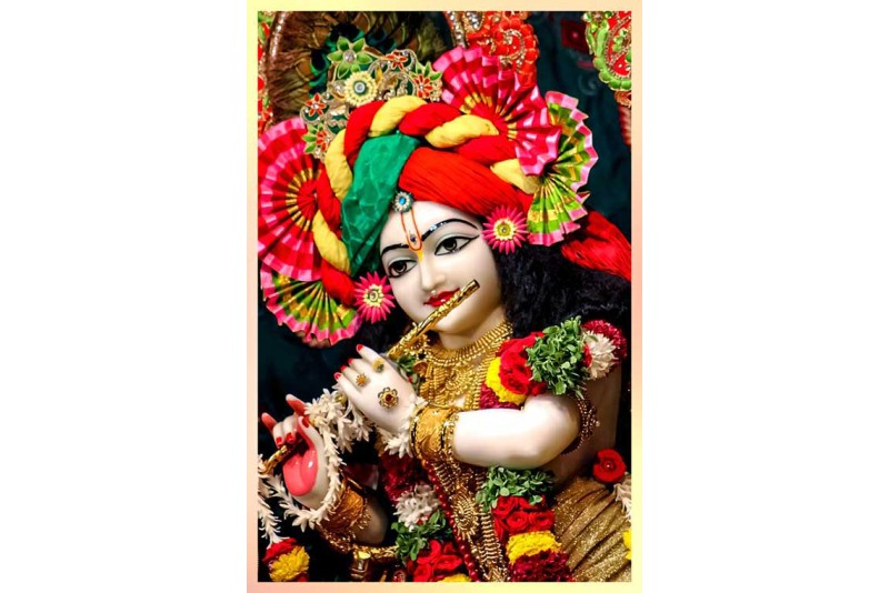 004 Iskcon Lord Krishna photo hd images printed on canvas M