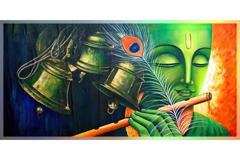 010 Modern art radha krishna painting wall canvas L