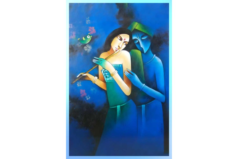 modern art radha krishna painting on canvas