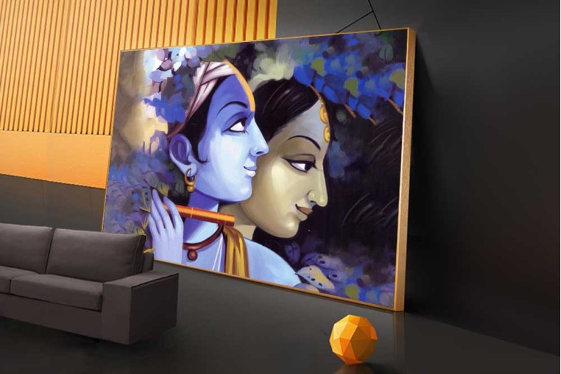 radha krishna canvas painting for bedroom