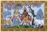 radha krishna indian folk art painting on canvas