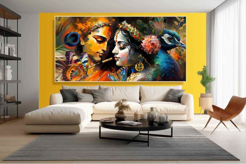 radha krishna love images Painting canvas radha krishna wallpaper