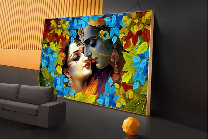 radha krishna love modern art painting