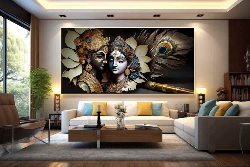 radha krishna paintings love wall art canvas home vastu