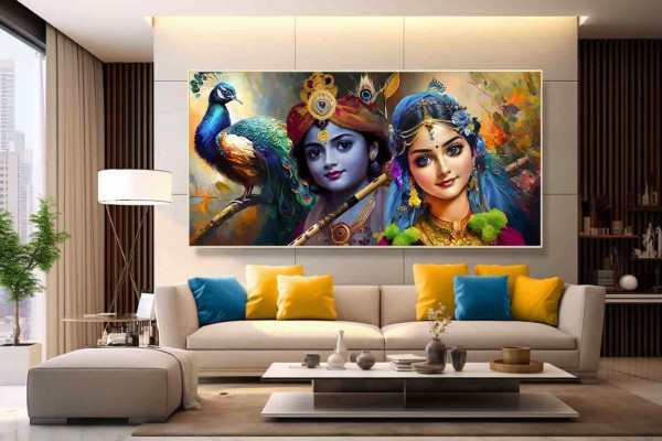 🔥 Lord Krishna Radha Sketch Wallpaper Full HD | MyGodImages