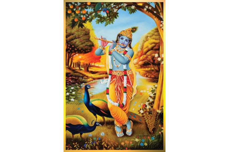 Sri krishna painting original hand painting on Canvas L