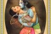 Radha Krishna Indian Miniature Rajasthani Painting 005M