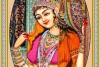 Mughal Princess Miniature Painting Lady Portrait Canvas 008L