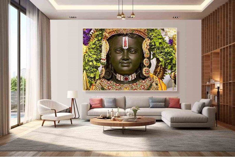 Ayodhya Ram Lalla images smiley face canvas Print First Pics Of Ram Lalla Idol