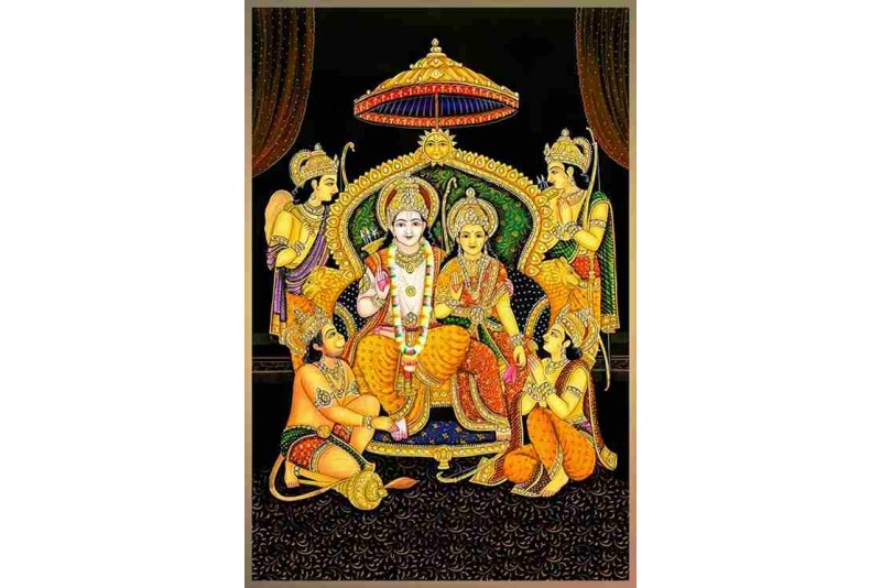 Religious Ram Darbar Non Framed Painting